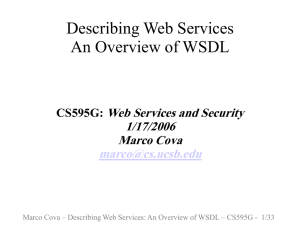 Describing Web Services An Overview of WSDL Web Services and Security 1/17/2006