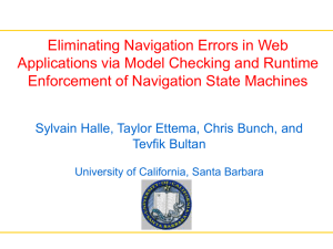 Eliminating Navigation Errors in Web Applications via Model Checking and Runtime