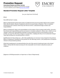 Promotion Request Standard Promotion Request Letter Template