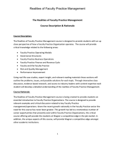 Realities of Faculty Practice Management The Realities of Faculty Practice Management