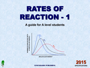 RATES OF REACTION - 1 2015 A guide for A level students