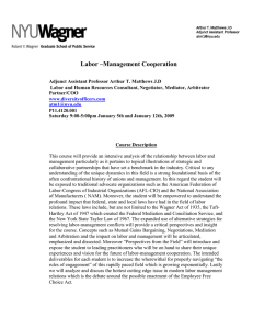 Labor –Management Cooperation