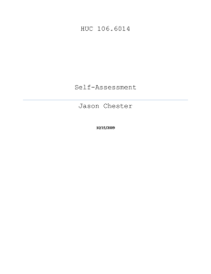 HUC 106.6014 Self-Assessment Jason Chester