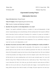Experiential Learning Project  (Information Interview)