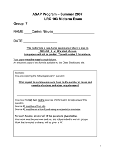 – Summer 2007 ASAP Program  LRC 103 Midterm Exam