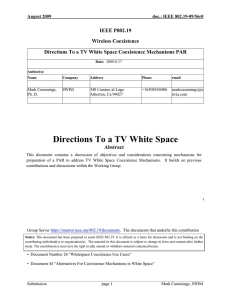 Directions To a TV White Space Coexistence Mechanisms PAR IEEE P802.19