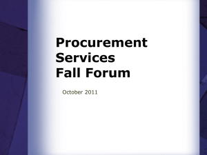 Procurement Services Fall Forum October 2011