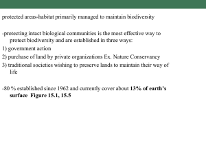 protected areas-habitat primarily managed to maintain biodiversity