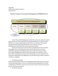 Review Project Procurement Management (PMBOK KA-9)