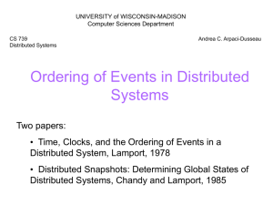 Ordering of Events in Distributed Systems