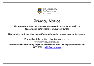 Privacy Notice Information Privacy Act 2009.