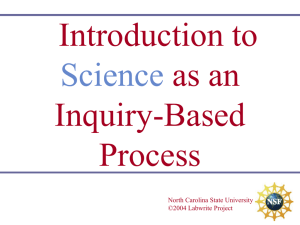 Introduction to as an Inquiry-Based Process