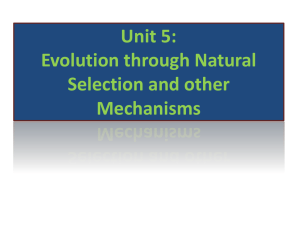 Unit 5: Evolution through Natural Selection and other Mechanisms