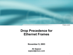 Drop Precedence for Ethernet Frames November 9, 2003 Ali Sajassi