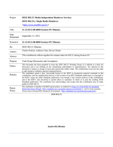 Project Title IEEE 802.21 Media Independent Handover Services IEEE 802.21c: Single Radio Handover