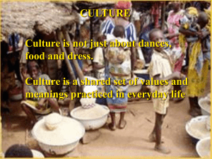 CULTURE Culture is not just about dances, food and dress.