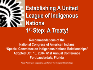 Establishing A United League of Indigenous Nations 1