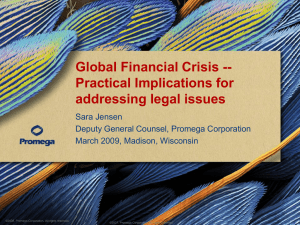 Global Financial Crisis -- Practical Implications for addressing legal issues Sara Jensen