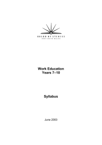 Work Education –10 Years 7