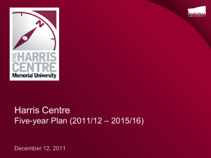 Harris Centre – 2015/16) Five-year Plan (2011/12 December 12, 2011