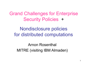 Grand Challenges for Enterprise Security Policies + Nondisclosure policies