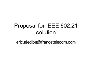 Proposal for IEEE 802.21 solution