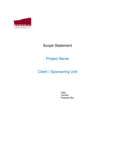 Scope Statement  Project Name Client / Sponsoring Unit