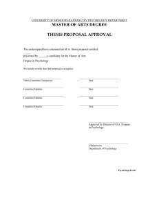 MASTER OF ARTS DEGREE  THESIS PROPOSAL APPROVAL