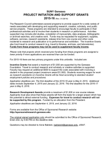 PROJECT INITIATION AND SUPPORT GRANTS 2015-16  SUNY Geneseo