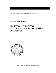 APPENDIX TWO POLICY ON UTILIZATION HISTORICALLY UNDERUTILIZED