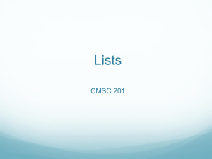 Lists CMSC 201
