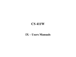 CS 411W IX – Users Manuals