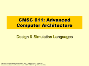 CMSC 611: Advanced Computer Architecture Design &amp; Simulation Languages