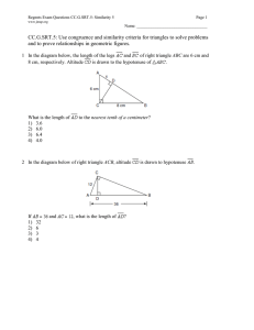 CC.G.SRT.5: Use congruence and similarity criteria for triangles to solve... and to prove relationships in geometric figures.