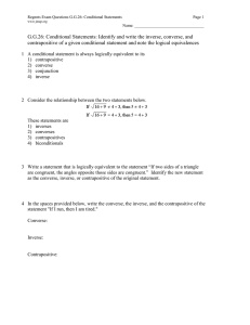 G.G.26: Conditional Statements: Identify and write the inverse, converse, and