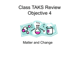 Class TAKS Review Objective 4 Matter and Change