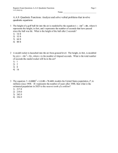 A.A.8: Quadratic Functions: Analyze and solve verbal problems that involve