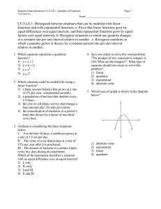 Regents Exam Questions CC.F.LE.1: Families of Functions Page 1 Name: __________________________________