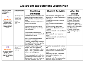 Classroom Expectations Lesson Plan H  Teaching