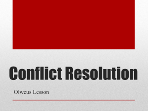Conflict Resolution Olweus Lesson