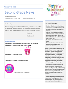 Second Grade News February 1, 2016