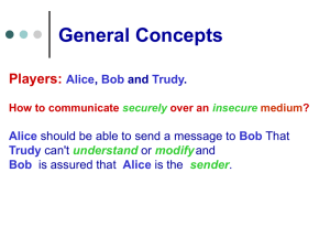 General Concepts Players: Alice Bob