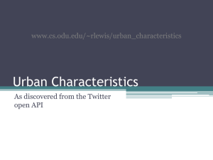 Urban Characteristics As discovered from the Twitter open API www.cs.odu.edu/~rlewis/urban_characteristics