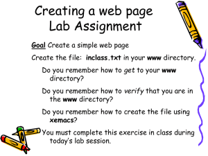 Creating a web page Lab Assignment