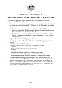 INSTRUMENT OF AUTHORISATION PROVISION OF OFFICE INFORMATION TECHNOLOGY TO SENATORS