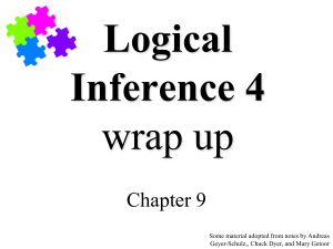 Logical Inference 4 wrap up Chapter 9
