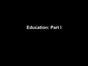 Education: Part I