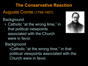 The Conservative Reaction Auguste Comte