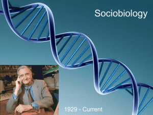 Sociobiology 1929 - Current