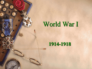 World War I 1914-1918 1